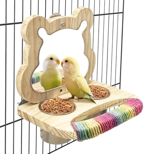 Tfwadmx Vogel-Papageien-Futterbecher aus Holz, für kleine Vögel, Futternapf, Edelstahl, Vogelnäpfe mit Futterhalter für Finken, Nymphensittiche, Lovebirds Tfwadmx Vogel-Papageien-Futterbecher aus Holz, für kleine Vögel, Futternapf, Edelstahl, Vogelnäpfe mit Futterhalter für Finken, Nymphensittiche, Lovebirds von Tfwadmx