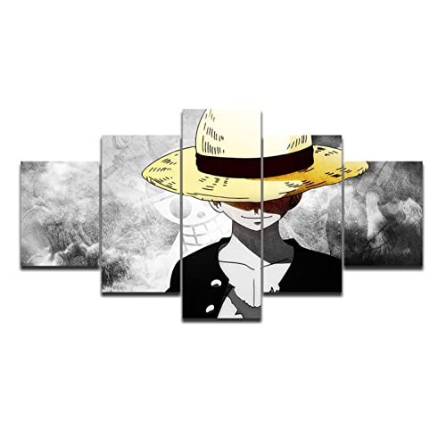 BOYH 5 Stück Drucke auf Leinwand,One Piece Animiertes Charakterplakat Wall Art HD Home Decor Dekoration Poster,A,30×40×2+30×60×2+30×80×1 von Tgbhujk