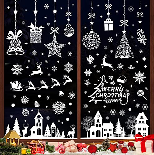 193 Stk Fensterbilder Weihnachten Selbstklebend,Weiß Fensterdeko Weihnachten Wiederverwendbar,PVC Schneeflocken Fensterdeko, fenstersticker Weihnachten mit Häuser für Winter Fenster Weihnachten deko 193 Stk Fensterbilder Weihnachten Selbstklebend,Weiß Fensterdeko Weihnachten Wiederverwendbar,PVC Schneeflocken Fensterdeko, fenstersticker Weihnachten mit Häuser für Winter Fenster Weihnachten deko von Tgkoddo