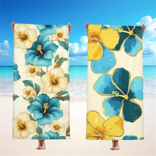 Blumen Strandtuch XXL 2er Set 75x150cm, Blau Mikrofaser Handtuch Ultra Saugfähig Schnelltrocknendes Leichtes Stranddecke Sandfrei Badetuch, Strandhandtuch groß für Urlaub Schwimmen Camping, Model259 Blumen Strandtuch XXL 2er Set 75x150cm, Blau Mikrofaser Handtuch Ultra Saugfähig Schnelltrocknendes Leichtes Stranddecke Sandfrei Badetuch, Strandhandtuch groß für Urlaub Schwimmen Camping, Model259 von Tgllzzca