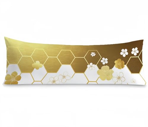 Kissenbezug 40x120 Seitenschläferkissen Bezug Blumen Kissenbezug Gitter Kissen seitenschläfer Samt Verbessern Sie Schlafqualität Kissenbezüge, Doppelseitig Drucken für Sofa Deko Schlafzimmer, Model579 von Tgllzzca