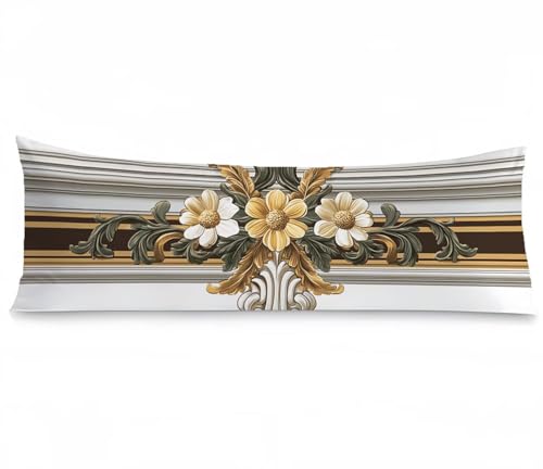 Kissenbezug 40x120 Seitenschläferkissen Bezug Streifen Kissenbezug Einfach Kissen seitenschläfer Samt Verbessern Sie Schlafqualität Kissenbezüge, Doppelseitig Drucken für Sofa Schlafzimmer, Model990 von Tgllzzca