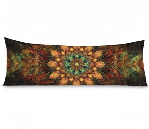 Kissenbezug 40x145 Seitenschläferkissen Bezug Mandala Kissenbezug Blume Kissen seitenschläfer Samt Verbessern Sie Schlafqualität Kissenbezüge, Doppelseitig Drucken für Sofa Deko Schlafzimmer, Model222 von Tgllzzca