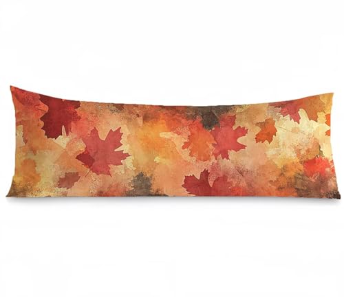 Kopfkissenbezug 40x120, Ahornblatt Kissenbezug 40x120cm Orange Samt Weich Verbessern Sie Schlafqualität Pillow Case, Doppelseitig Drucken mit Reißverschluss für Deko Schlafzimmer Sofa Bett, Model1280 Kopfkissenbezug 40x120, Ahornblatt Kissenbezug 40x120cm Orange Samt Weich Verbessern Sie Schlafqualität Pillow Case, Doppelseitig Drucken mit Reißverschluss für Deko Schlafzimmer Sofa Bett, Model1280 von Tgllzzca