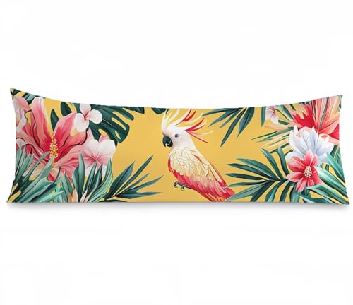 Kopfkissenbezug 40x120, Papagei Kissenbezug 40x120cm Anlage Samt Verbessern Sie Schlafqualität Pillow Case, Doppelseitig Drucken mit Reißverschluss für Schlafzimmer Sofa Deko Wohnzimmer Bett,Model1265 von Tgllzzca