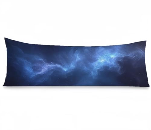 Kopfkissenbezug 40x145, Sternenhimmel Kissenbezug 40x145cm Blau Samt Weich Verbessern Sie Schlafqualität Pillow Case, Doppelseitig Drucken mit Reißverschluss für Deko Schlafzimmer Sofa Bett, Model1289 von Tgllzzca