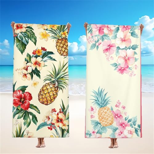 Mikrofaser Strandtuch 220x100cm, Welle Strandtuch Blumen 2er Set, Saunahandtuch Stranddecke Sandfrei Saugfähig Schnelltrocknendes Leichtes Sporthandtuch Mit Schnapp Design für Pool Strand, Model284 Mikrofaser Strandtuch 220x100cm, Welle Strandtuch Blumen 2er Set, Saunahandtuch Stranddecke Sandfrei Saugfähig Schnelltrocknendes Leichtes Sporthandtuch Mit Schnapp Design für Pool Strand, Model284 von Tgllzzca