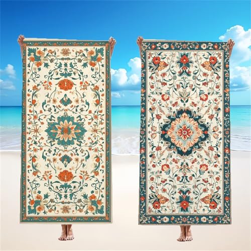 Mikrofaser Strandtuch 60x120cm, Böhmen Strandtuch Modern 2er Set, Saunahandtuch Stranddecke Sandfrei Saugfähig Schnelltrocknendes Leichtes Sporthandtuch Mit Schnapp Design für Pool Strand, Model149 Mikrofaser Strandtuch 60x120cm, Böhmen Strandtuch Modern 2er Set, Saunahandtuch Stranddecke Sandfrei Saugfähig Schnelltrocknendes Leichtes Sporthandtuch Mit Schnapp Design für Pool Strand, Model149 von Tgllzzca