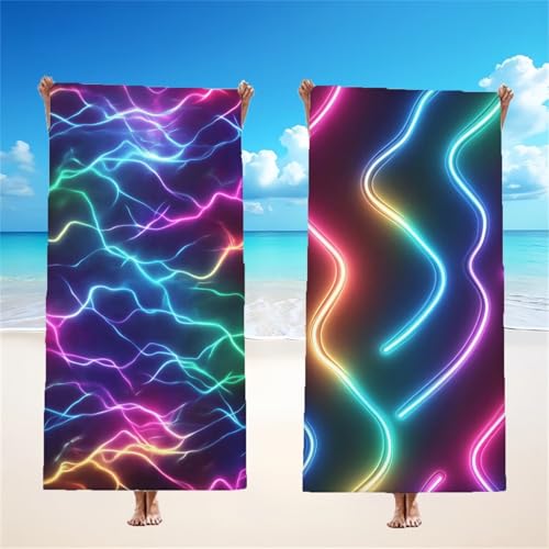 Mikrofaser Strandtuch 60x120cm, Farbe Strandtuch Streifen 2er Set, Saunahandtuch Stranddecke Sandfrei Saugfähig Schnelltrocknendes Leichtes Sporthandtuch Mit Schnapp Design für Pool Strand, Model161 Mikrofaser Strandtuch 60x120cm, Farbe Strandtuch Streifen 2er Set, Saunahandtuch Stranddecke Sandfrei Saugfähig Schnelltrocknendes Leichtes Sporthandtuch Mit Schnapp Design für Pool Strand, Model161 von Tgllzzca