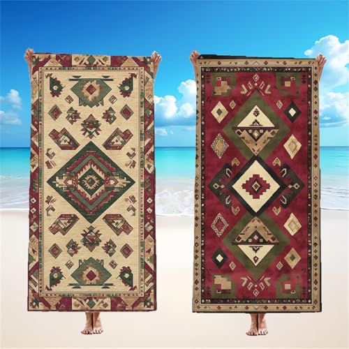 Mikrofaser Strandtuch 60x120cm, Rot Strandtuch Böhmen 2er Set, Saunahandtuch Stranddecke Sandfrei Saugfähig Schnelltrocknendes Leichtes Sporthandtuch Mit Schnapp Design für Pool Strand Yoga, Model269 Mikrofaser Strandtuch 60x120cm, Rot Strandtuch Böhmen 2er Set, Saunahandtuch Stranddecke Sandfrei Saugfähig Schnelltrocknendes Leichtes Sporthandtuch Mit Schnapp Design für Pool Strand Yoga, Model269 von Tgllzzca