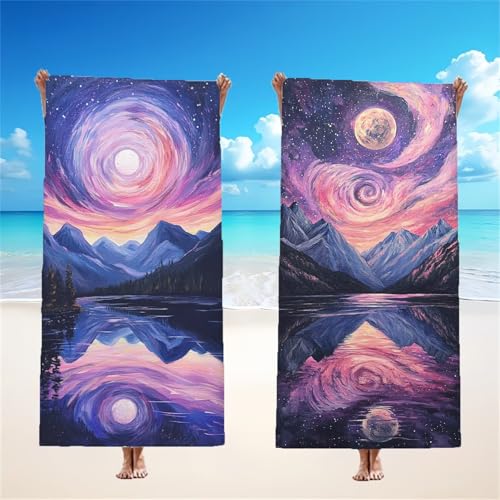 Mikrofaser Strandtuch 70x140cm, Van Gogh Strandtuch Mond 2er Set, Saunahandtuch Stranddecke Sandfrei Saugfähig Schnelltrocknendes Leichtes Sporthandtuch Mit Schnapp Design für Pool Strand, Model158 Mikrofaser Strandtuch 70x140cm, Van Gogh Strandtuch Mond 2er Set, Saunahandtuch Stranddecke Sandfrei Saugfähig Schnelltrocknendes Leichtes Sporthandtuch Mit Schnapp Design für Pool Strand, Model158 von Tgllzzca