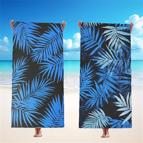 Mikrofaser Strandtuch 75x150cm, Blau Strandtuch Blatt 2er Set, Saunahandtuch Stranddecke Sandfrei Saugfähig Schnelltrocknendes Leichtes Sporthandtuch Mit Schnapp Design für Pool Strand Yoga, Model272 Mikrofaser Strandtuch 75x150cm, Blau Strandtuch Blatt 2er Set, Saunahandtuch Stranddecke Sandfrei Saugfähig Schnelltrocknendes Leichtes Sporthandtuch Mit Schnapp Design für Pool Strand Yoga, Model272 von Tgllzzca