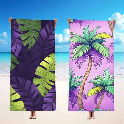 Mikrofaser Strandtuch 75x150cm, Tropisch Strandtuch Palmen 2er Set, Saunahandtuch Stranddecke Sandfrei Saugfähig Schnelltrocknendes Leichtes Sporthandtuch Mit Schnapp Design für Pool Strand, Model155 Mikrofaser Strandtuch 75x150cm, Tropisch Strandtuch Palmen 2er Set, Saunahandtuch Stranddecke Sandfrei Saugfähig Schnelltrocknendes Leichtes Sporthandtuch Mit Schnapp Design für Pool Strand, Model155 von Tgllzzca