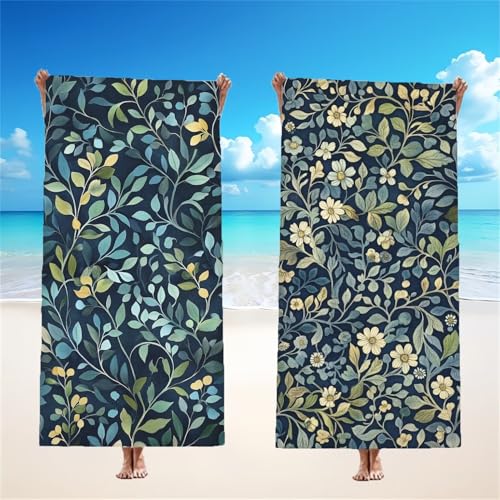 Mikrofaser Strandtuch 80x160cm, Blätter Strandtuch Blume 2er Set, Saunahandtuch Stranddecke Sandfrei Saugfähig Schnelltrocknendes Leichtes Sporthandtuch Mit Schnapp Design für Pool Strand, Model275 Mikrofaser Strandtuch 80x160cm, Blätter Strandtuch Blume 2er Set, Saunahandtuch Stranddecke Sandfrei Saugfähig Schnelltrocknendes Leichtes Sporthandtuch Mit Schnapp Design für Pool Strand, Model275 von Tgllzzca