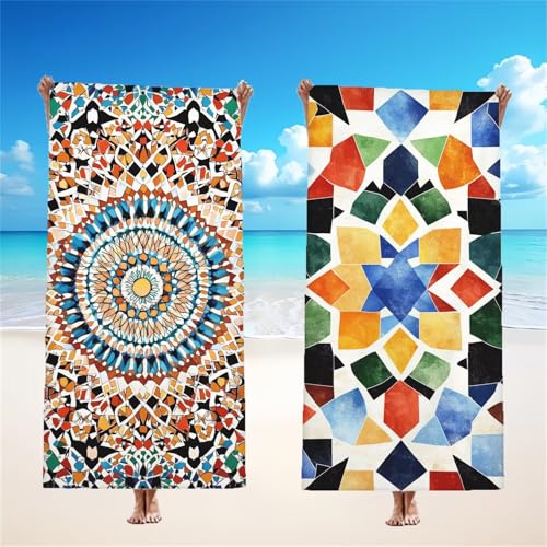 Mikrofaser Strandtuch 85x170cm, Farbe Strandtuch Böhmen 2er Set, Saunahandtuch Stranddecke Sandfrei Saugfähig Schnelltrocknendes Leichtes Sporthandtuch Mit Schnapp Design für Pool Strand Yoga,Model143 Mikrofaser Strandtuch 85x170cm, Farbe Strandtuch Böhmen 2er Set, Saunahandtuch Stranddecke Sandfrei Saugfähig Schnelltrocknendes Leichtes Sporthandtuch Mit Schnapp Design für Pool Strand Yoga,Model143 von Tgllzzca