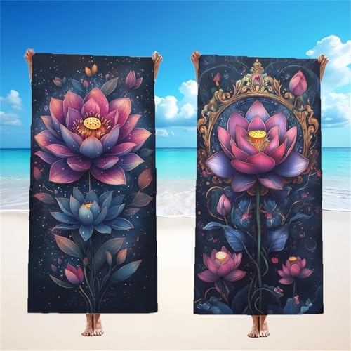 Mikrofaser Strandtuch 85x170cm, Traum Strandtuch Lotus 2er Set, Saunahandtuch Stranddecke Sandfrei Saugfähig Schnelltrocknendes Leichtes Sporthandtuch Mit Schnapp Design für Pool Strand Yoga, Model170 Mikrofaser Strandtuch 85x170cm, Traum Strandtuch Lotus 2er Set, Saunahandtuch Stranddecke Sandfrei Saugfähig Schnelltrocknendes Leichtes Sporthandtuch Mit Schnapp Design für Pool Strand Yoga, Model170 von Tgllzzca