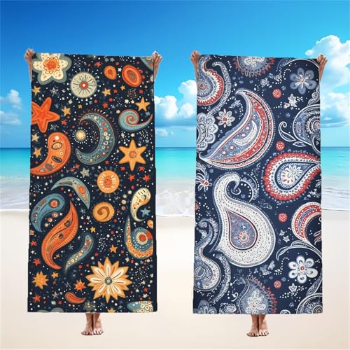 Mikrofaser Strandtuch 90x180cm, Böhmen Strandtuch Blume 2er Set, Saunahandtuch Stranddecke Sandfrei Saugfähig Schnelltrocknendes Leichtes Sporthandtuch Mit Schnapp Design für Pool Strand Yoga,Model122 Mikrofaser Strandtuch 90x180cm, Böhmen Strandtuch Blume 2er Set, Saunahandtuch Stranddecke Sandfrei Saugfähig Schnelltrocknendes Leichtes Sporthandtuch Mit Schnapp Design für Pool Strand Yoga,Model122 von Tgllzzca