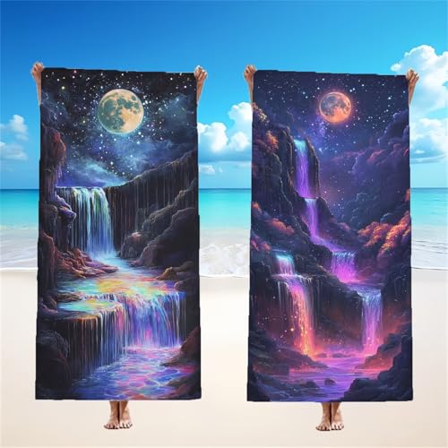 Mond Strandtuch XXL 2er Set 75x150cm, Traum Mikrofaser Handtuch Ultra Saugfähig Schnelltrocknendes Leichtes Stranddecke Sandfrei Badetuch, Strandhandtuch groß für Urlaub Schwimmen Camping, Model166 Mond Strandtuch XXL 2er Set 75x150cm, Traum Mikrofaser Handtuch Ultra Saugfähig Schnelltrocknendes Leichtes Stranddecke Sandfrei Badetuch, Strandhandtuch groß für Urlaub Schwimmen Camping, Model166 von Tgllzzca