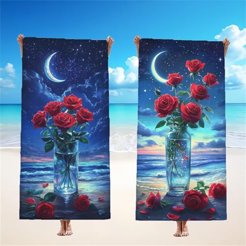 Rose Strandtuch XXL 2er Set 90x180cm, Meer Mikrofaser Handtuch Ultra Saugfähig Schnelltrocknendes Leichtes Stranddecke Sandfrei Badetuch Strandhandtuch groß für Reise Urlaub Schwimmen Camping,Model181 Rose Strandtuch XXL 2er Set 90x180cm, Meer Mikrofaser Handtuch Ultra Saugfähig Schnelltrocknendes Leichtes Stranddecke Sandfrei Badetuch Strandhandtuch groß für Reise Urlaub Schwimmen Camping,Model181 von Tgllzzca