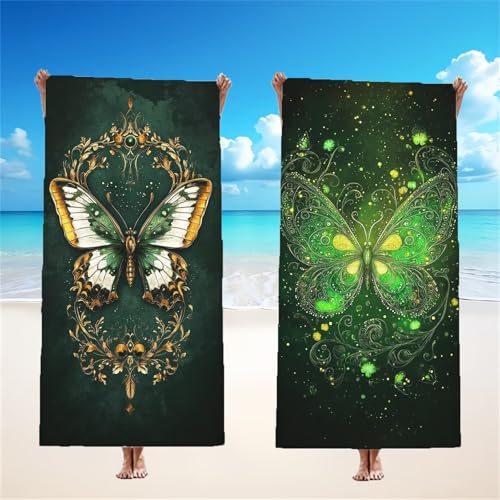 Schmetterling Strandtuch XXL 2er Set 220x100cm, Traum Mikrofaser Handtuch Ultra Saugfähig Schnelltrocknendes Leichtes Stranddecke Sandfrei Badetuch, Strandhandtuch groß für Urlaub Schwimmen, Model169 Schmetterling Strandtuch XXL 2er Set 220x100cm, Traum Mikrofaser Handtuch Ultra Saugfähig Schnelltrocknendes Leichtes Stranddecke Sandfrei Badetuch, Strandhandtuch groß für Urlaub Schwimmen, Model169 von Tgllzzca