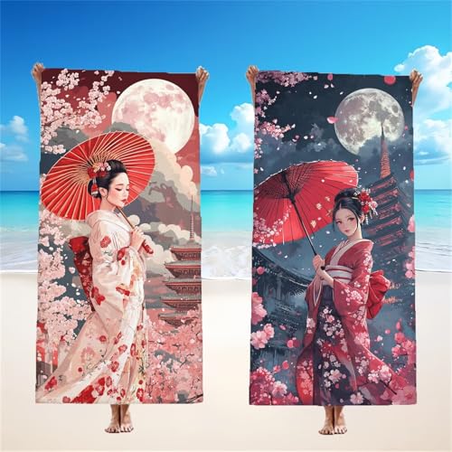 Schönheit Strandtuch XXL 2er Set 220x100cm, Japan Mikrofaser Handtuch Ultra Saugfähig Schnelltrocknendes Leichtes Stranddecke Sandfrei Badetuch Strandhandtuch groß für Reise Urlaub Schwimmen, Model142 Schönheit Strandtuch XXL 2er Set 220x100cm, Japan Mikrofaser Handtuch Ultra Saugfähig Schnelltrocknendes Leichtes Stranddecke Sandfrei Badetuch Strandhandtuch groß für Reise Urlaub Schwimmen, Model142 von Tgllzzca