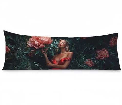 Seitenschläferkissen Bezug 40 x 120, Blume Kissenbezug 40x120 Kissen seitenschläfer Frau Muster Samt Kissenbezüge, Doppelseitig Drucken mit Reißverschluss für Sofa Wohnzimmer Schlafzimmer, Model1237 Seitenschläferkissen Bezug 40 x 120, Blume Kissenbezug 40x120 Kissen seitenschläfer Frau Muster Samt Kissenbezüge, Doppelseitig Drucken mit Reißverschluss für Sofa Wohnzimmer Schlafzimmer, Model1237 von Tgllzzca