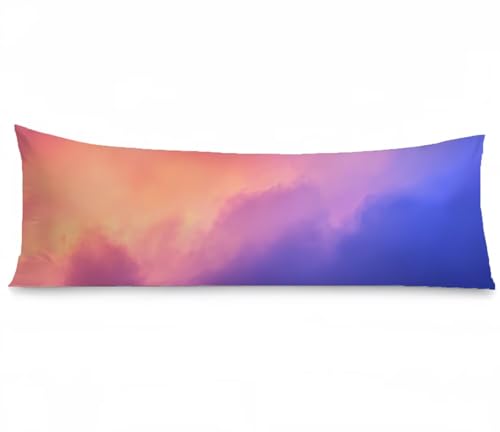 Seitenschläferkissen Bezug 40 x 120, Rosa Kissenbezug 40x120 kissen seitenschläfer Blau Muster Samt Weich Kissenbezüge, Doppelseitig Drucken mit Reißverschluss für Wohnzimmer Schlafzimmer, Model1279 von Tgllzzca