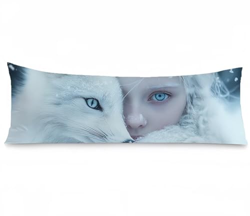 Seitenschläferkissen Bezug 40 x 145, Weiß Kissenbezug 40x145 Kissen seitenschläfer Fuchs Muster Samt Kissenbezüge, Doppelseitig Drucken mit Reißverschluss für Sofa Wohnzimmer Schlafzimmer, Model1261 Seitenschläferkissen Bezug 40 x 145, Weiß Kissenbezug 40x145 Kissen seitenschläfer Fuchs Muster Samt Kissenbezüge, Doppelseitig Drucken mit Reißverschluss für Sofa Wohnzimmer Schlafzimmer, Model1261 von Tgllzzca