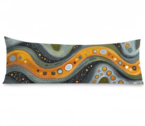 Seitenschläferkissen Bezug 50 x 150, Streifen Kissenbezug 50x150 Kissen seitenschläfer Tupfen Muster Samt Weich Kissenbezüge, Doppelseitig Drucken mit Reißverschluss für Sofa Schlafzimmer, Model1021 von Tgllzzca