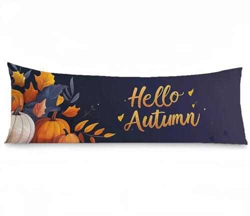 Seitenschläferkissen Bezug 60 x 180, Kürbis Kissenbezug 60x180 kissen seitenschläfer Herbst Muster Samt Kissenbezüge, Doppelseitig Drucken mit Reißverschluss für Sofa Wohnzimmer Schlafzimmer,Model1252 Seitenschläferkissen Bezug 60 x 180, Kürbis Kissenbezug 60x180 kissen seitenschläfer Herbst Muster Samt Kissenbezüge, Doppelseitig Drucken mit Reißverschluss für Sofa Wohnzimmer Schlafzimmer,Model1252 von Tgllzzca