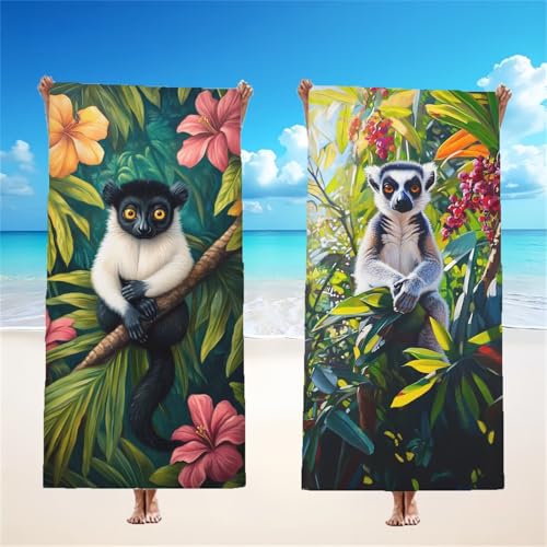 Tier Strandtuch XXL 2er Set 100x200cm, Tropisch Mikrofaser Handtuch Ultra Saugfähig Schnelltrocknendes Leichtes Stranddecke Sandfrei Badetuch, Strandhandtuch groß für Reise Urlaub Schwimmen, Model124 Tier Strandtuch XXL 2er Set 100x200cm, Tropisch Mikrofaser Handtuch Ultra Saugfähig Schnelltrocknendes Leichtes Stranddecke Sandfrei Badetuch, Strandhandtuch groß für Reise Urlaub Schwimmen, Model124 von Tgllzzca
