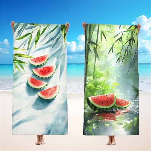 Wassermelone Strandtuch XXL 2er Set 75x150cm, Modern Mikrofaser Handtuch Ultra Saugfähig Schnelltrocknendes Leichtes Stranddecke Sandfrei Badetuch, Strandhandtuch groß für Urlaub Schwimmen, Model265 Wassermelone Strandtuch XXL 2er Set 75x150cm, Modern Mikrofaser Handtuch Ultra Saugfähig Schnelltrocknendes Leichtes Stranddecke Sandfrei Badetuch, Strandhandtuch groß für Urlaub Schwimmen, Model265 von Tgllzzca