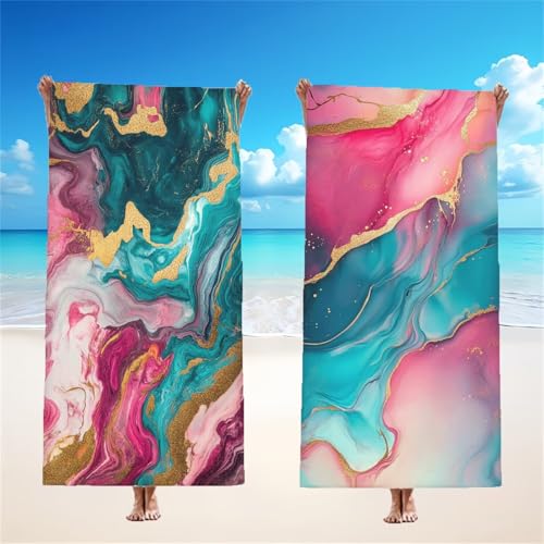 Welle Strandtuch XXL 2er Set 75x150cm, Streifen Mikrofaser Handtuch Ultra Saugfähig Schnelltrocknendes Leichtes Stranddecke Sandfrei Badetuch, Strandhandtuch groß für Reise Urlaub Schwimmen, Model154 Welle Strandtuch XXL 2er Set 75x150cm, Streifen Mikrofaser Handtuch Ultra Saugfähig Schnelltrocknendes Leichtes Stranddecke Sandfrei Badetuch, Strandhandtuch groß für Reise Urlaub Schwimmen, Model154 von Tgllzzca