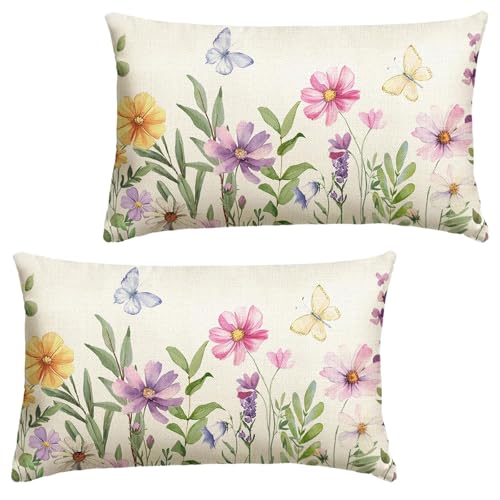 Tgsedr 2er Set Kissenbezüge Blumen Blätter Schmetterling Frühling 30 x 50 cm Dekorative Kissenhülle Zierkissenbezüge für Sofa Schlafzimmer Wohnzimmer Zuhause Dekoration Tgsedr 2er Set Kissenbezüge Blumen Blätter Schmetterling Frühling 30 x 50 cm Dekorative Kissenhülle Zierkissenbezüge für Sofa Schlafzimmer Wohnzimmer Zuhause Dekoration von Tgsedr