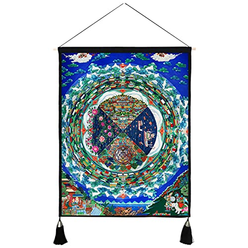 Handgefertigter Wandteppich mit Quasten, Wandbehang, tibetischer Wandbehang, Wandtuch, buddhistische Buddha-Wandteppiche, waschbar, for Aufhängen, Gemälde, Wandkunst, Dekor for Wohnzimmer, B-45 x 60 c von ThAyLa