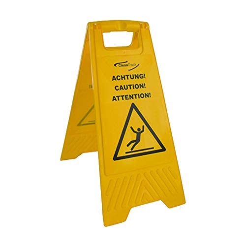 Warnschild mit Aufdruck "Vorsicht Rutschgefahr" Schild Aufsteller Unfallschutz nasser Boden ausrutschen von ThEis