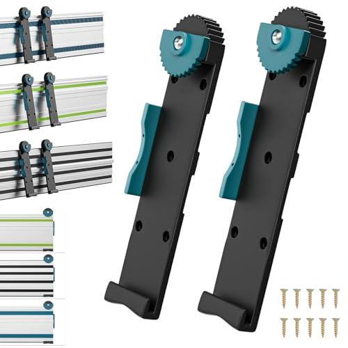 Führungsschienen-Wandhalterungen für Makita/Festool/Dewalt, Wandbefestigungen für Trockenbauwände, blanke Wände und Paneele an Garagentoren oder Anhängerwänden - 2er Set(blue) von ThagBrco