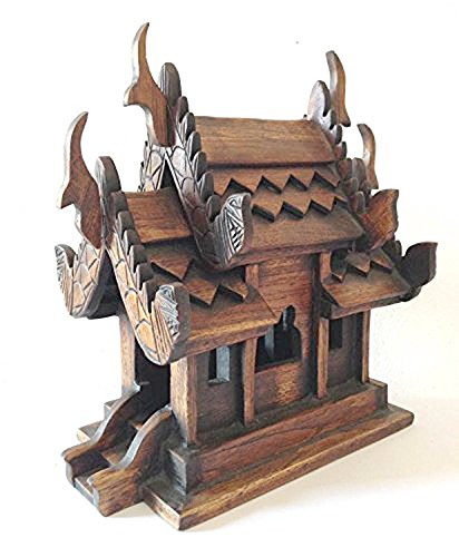 GABUR SanPraPhum Thailändisches handgefertigtes Spirituosenhaus, Teakholz, Dekoration, Garten, Teak, Braun, Large GABUR SanPraPhum Thailändisches handgefertigtes Spirituosenhaus, Teakholz, Dekoration, Garten, Teak, Braun, Large von GABUR
