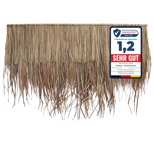 1 Stück Thaiboo Palmdach Paneele Palmschindel Palmenblätter | Nachhaltiges Naturmaterial | Wetterfest Regendicht und Langlebig | Innen- und Außenbereich | ca. 148 cm x 80 cm von Thaiboo