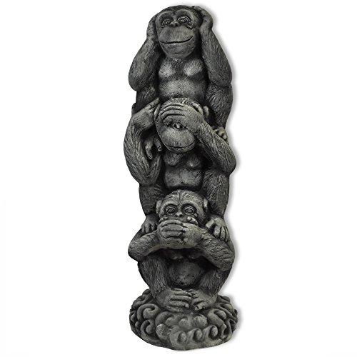 Thaiboo 3 Affen massiv Nichts sehen hören Sagen Glücksbringer Skulptur von Thaiboo
