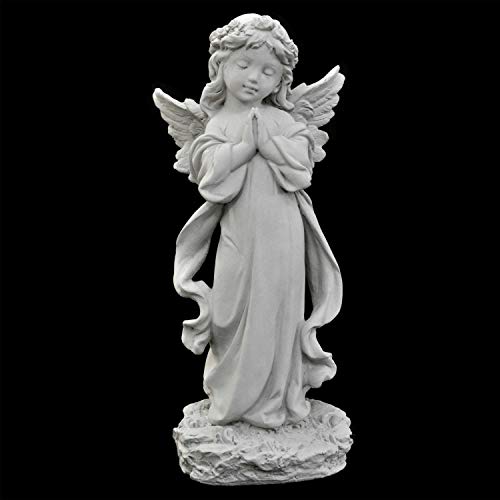 Thaiboo Engel betend Massive Steinfigur Skulptur Steinguss Grabdeko Gartendeko wetterbeständig von Thaiboo