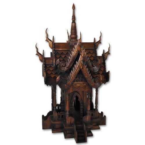 Thaiboo Geisterhaus Sa Kaeo Wohnzimmerdeko original thailändisches Geisterhaus ca. 80 cm hoch - Schrein Altar Buddha Tempel Feng Shui von Thaiboo