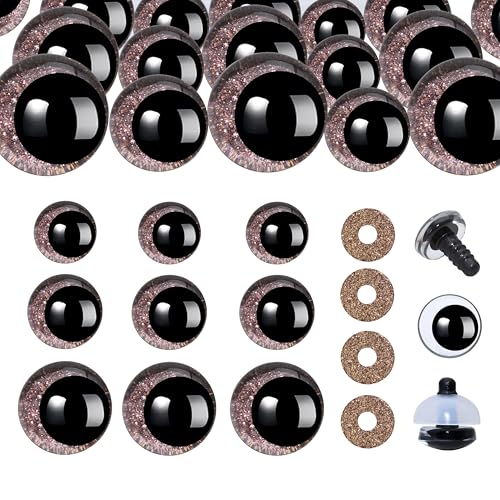 Thalinfayi 3D-Glitzer-Sicherheitsaugen und Unterlegscheiben, 18 mm/20 mm/25 mm, brauner Mond, Bastelaugen, Häkelaugen, Puppenaugen für DIY Herstellung oder Ersatz von Amigurumi-Tieren, Teddybär Thalinfayi 3D-Glitzer-Sicherheitsaugen und Unterlegscheiben, 18 mm/20 mm/25 mm, brauner Mond, Bastelaugen, Häkelaugen, Puppenaugen für DIY Herstellung oder Ersatz von Amigurumi-Tieren, Teddybär von Thalinfayi