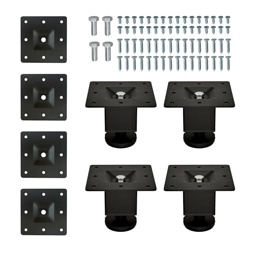 Thanaddo 4er Set 5cm Möbelfüße, Modern-Stil DIY Metall Möbelfüße Tischbeine mit Bodenschoner & Schrauben in Zwei Größen für Schreibtisch Schrank Nachtständer von Thanaddo