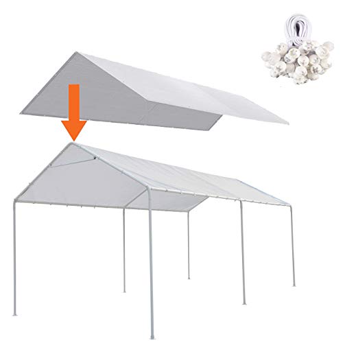 Thanaddo Carport-Plane für Garagen, 3 x 6 m, WeiÃŸ (nur Abdeckung, Rahmen Nicht im Lieferumfang enthalten) von Thanaddo