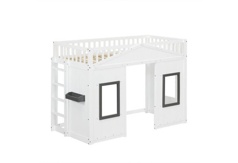 Thanaddo Hochbett Etagenbett, Hausbett, mit Treppe, Kinderbett mit Fenster von Thanaddo