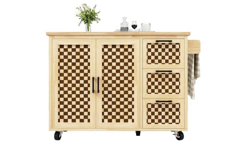 Thanaddo Küchenbuffet Kücheninsel, Sideboard, ausziehbarer mobiler Speisewagen Thanaddo Küchenbuffet Kücheninsel, Sideboard, ausziehbarer mobiler Speisewagen von Thanaddo