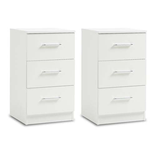 Thanaddo Nachttische 2er Set, Nachtkommode mit 3 Schubladen für Boxspringbett Thanaddo Nachttische 2er Set, Nachtkommode mit 3 Schubladen für Boxspringbett von Thanaddo