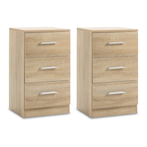 Thanaddo Nachttische 2er Set aus Spanplatte, Nachtkommode mit 3 Schubladen für Boxspringbett Thanaddo Nachttische 2er Set aus Spanplatte, Nachtkommode mit 3 Schubladen für Boxspringbett von Thanaddo