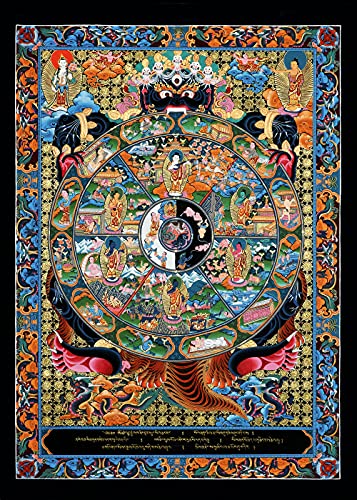 Thangka Buddha Lebensrad Druck Kunstdruck religiöses Wandbild Reproduktion 50 x 70 cm von Thangka Reproduktion